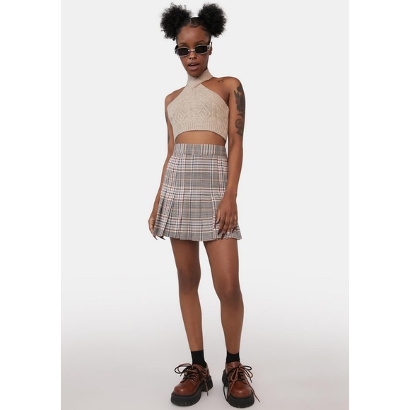 Motel X Iris Oatmeal Cable Knit Asira Top NWT - Picture 3 of 4